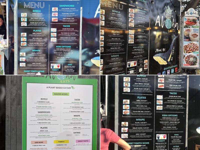Earth Aloha Eats Menu
