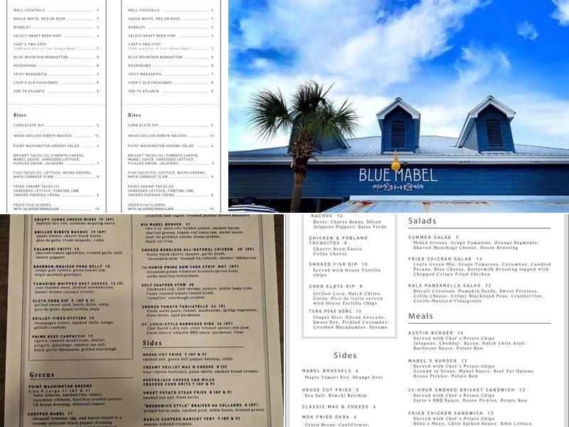 Blue Mabel Restaurant & Bar Menu