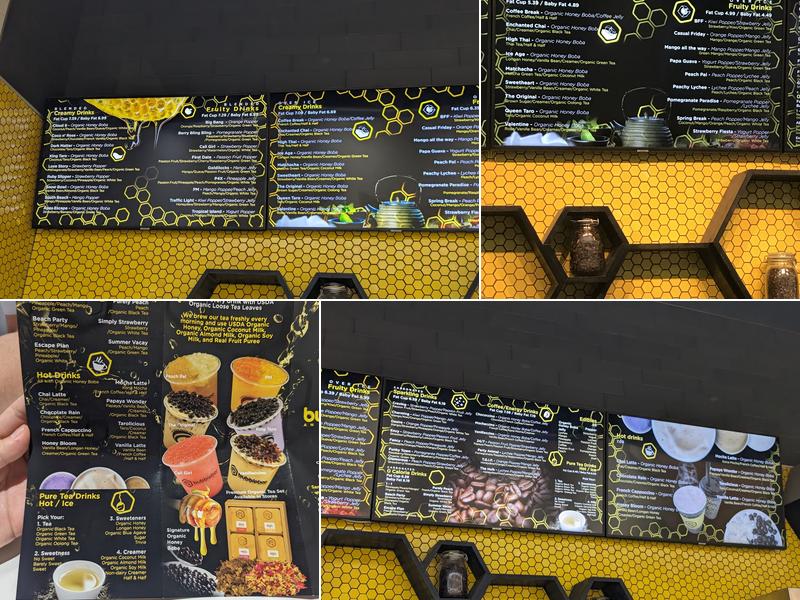 Bubble Bee Menu