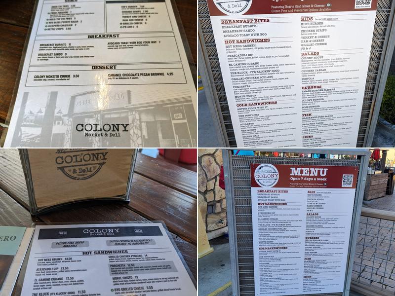 Colony Sandwich Company Menu