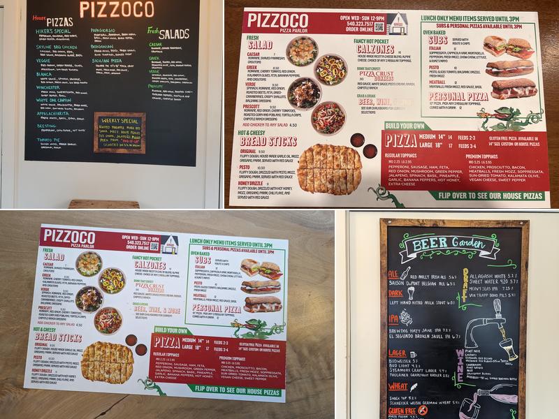 Pizzoco Pizza Parlor Menu