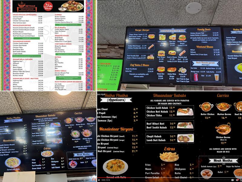 Desi Bethak Menu