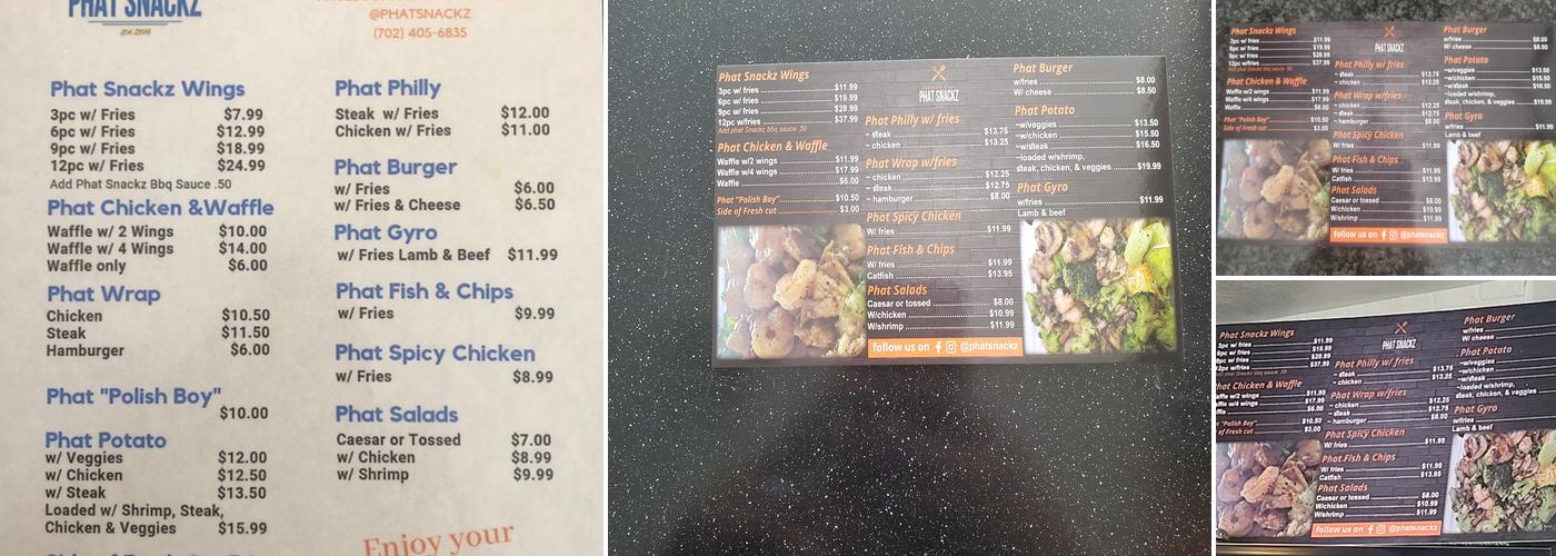 Phat Snackz Menu
