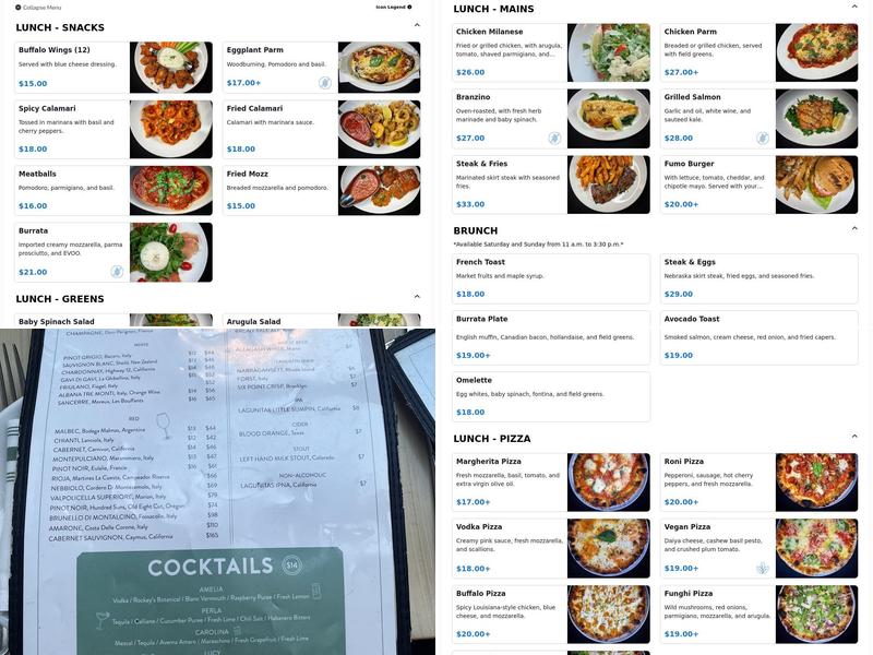 Fumo Upper west side Menu