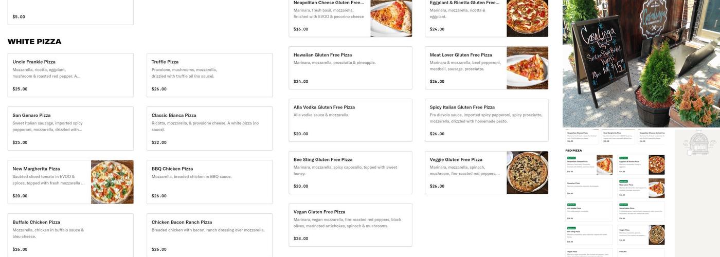 Uncle Frankie's Pizza Menu