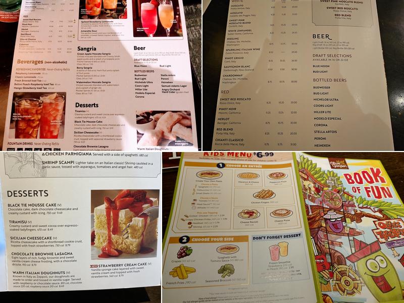 Olive Garden Italian Restaurant Menu