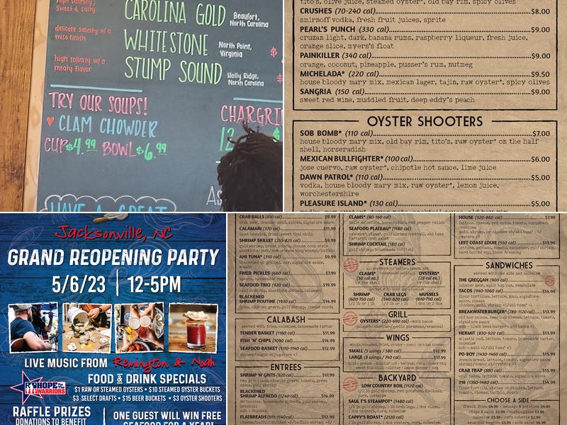 Shuckin' Shack Oyster Bar Menu