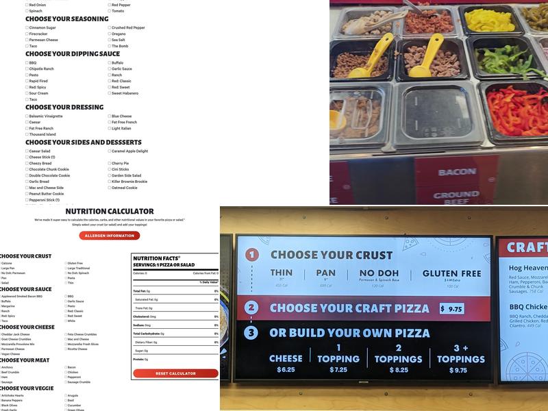 Rapid Fired Pizza Menu