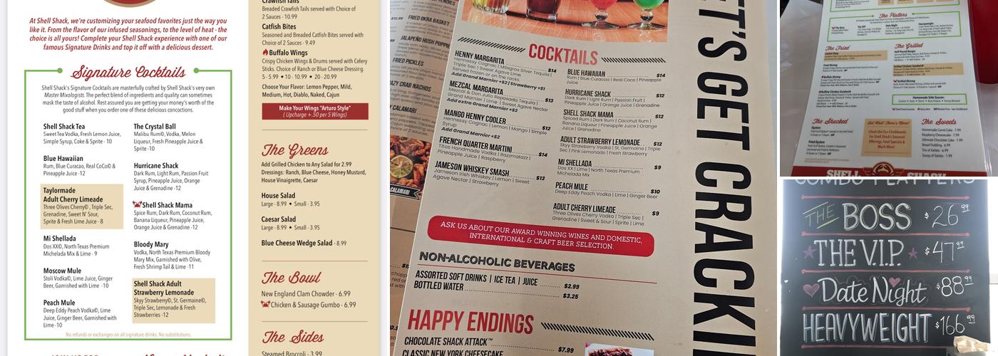 Shell Shack Menu