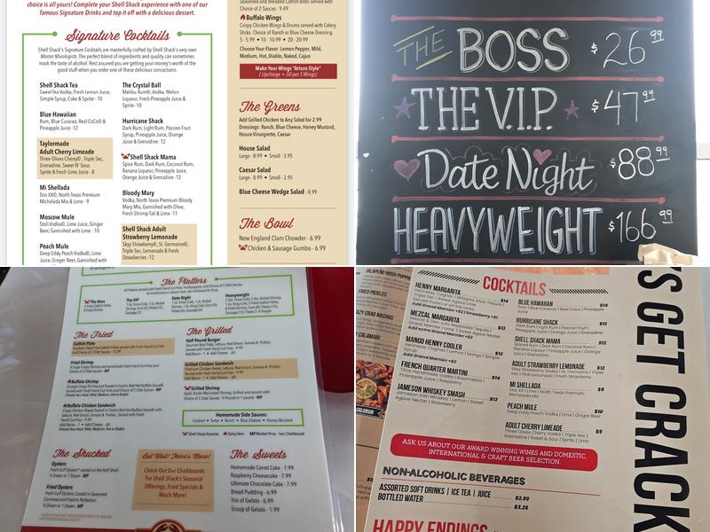Shell Shack Menu