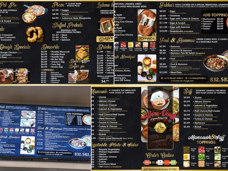 We're-Dough Menu