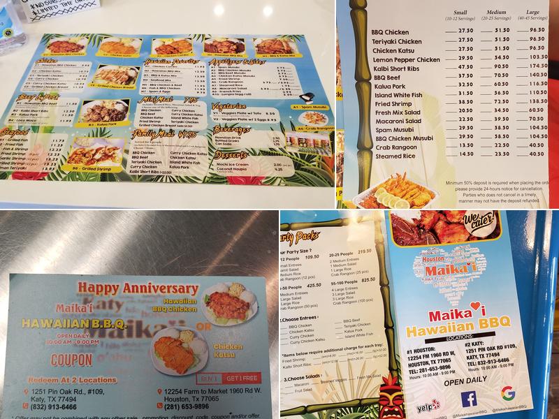 Maika’i Hawaiian BBQ Menu