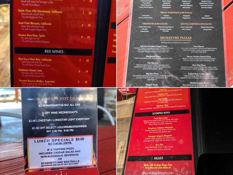 Inferno's Wood Fired Oven & Spirits - Boerne Menu