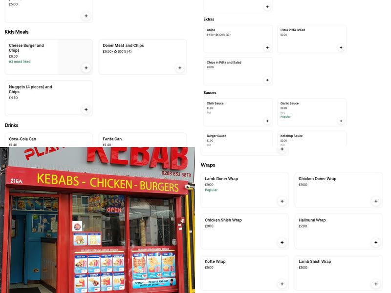 Planet Kebab London Menu
