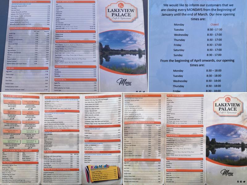 Lakeview Palace Cafe Menu
