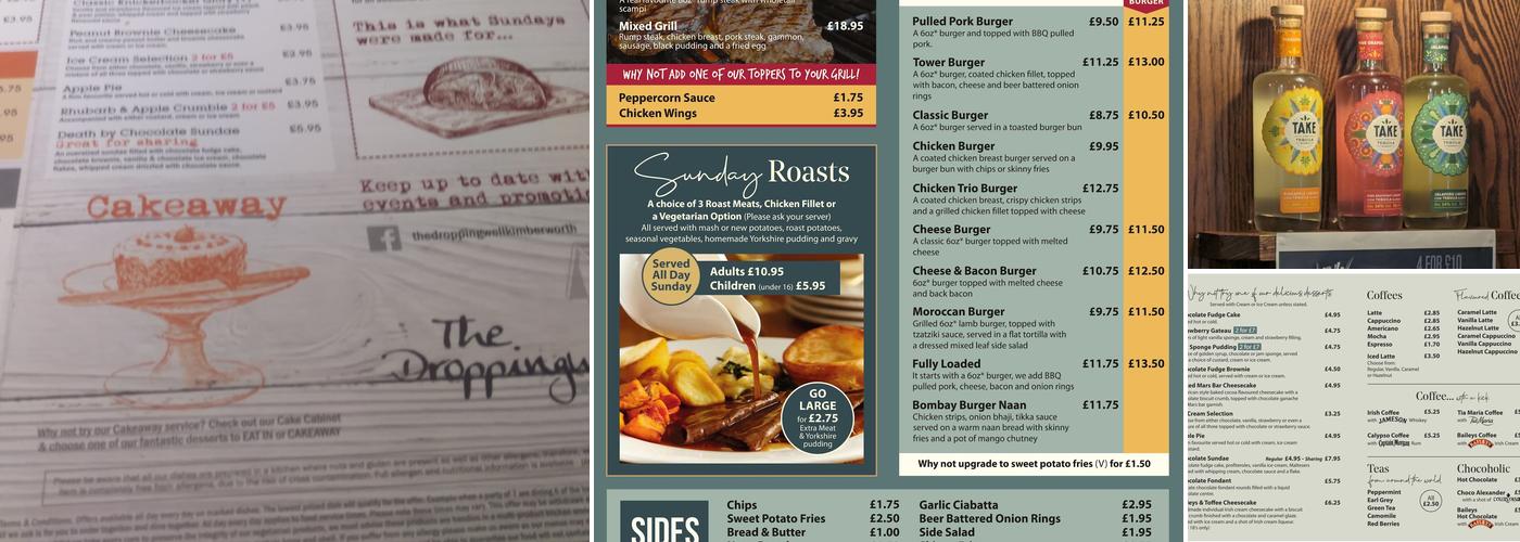 The Droppingwell Menu