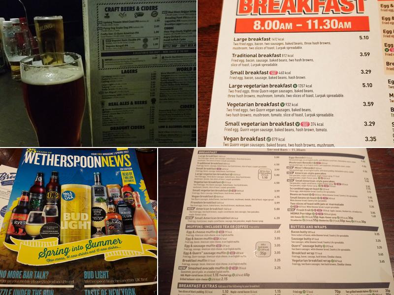 The Sir Samuel Romilly - JD Wetherspoon Menu