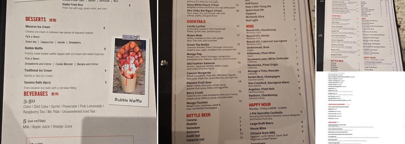 J Pot Menu