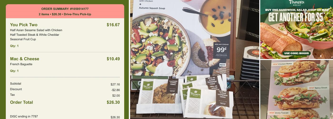 Panera Bread Menu