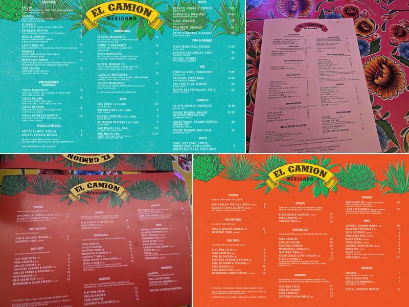El Camion Menu