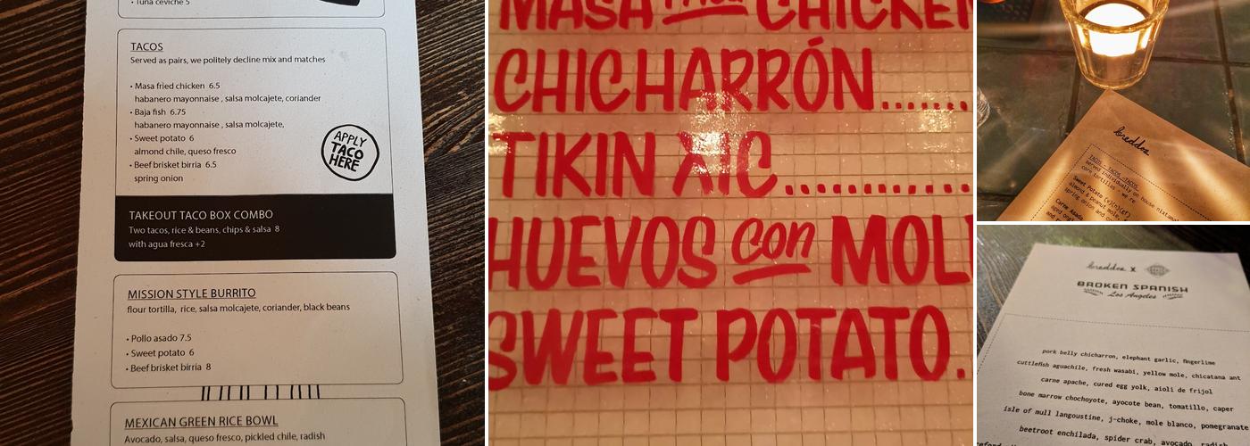 Breddos Tacos Clerkenwell Menu