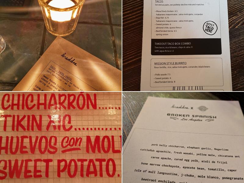 Breddos Tacos Clerkenwell Menu