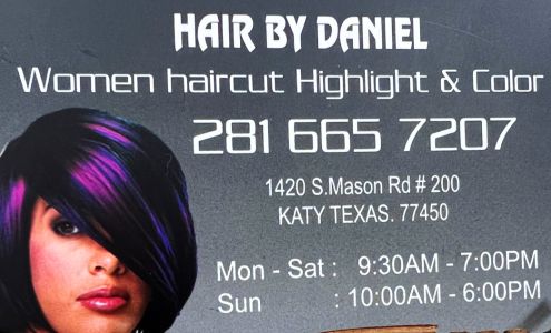 Hair by Daniel . Just the business salon name