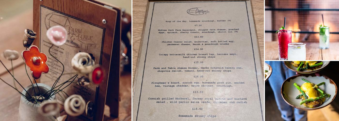 Farm and Table Menu