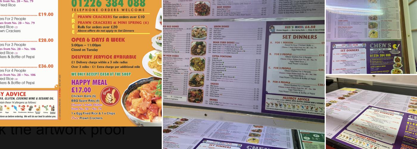 CHEN'S Chinese Takeaway Menu