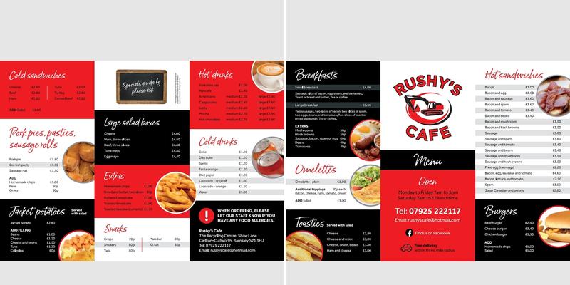 Rushy's cafe Menu