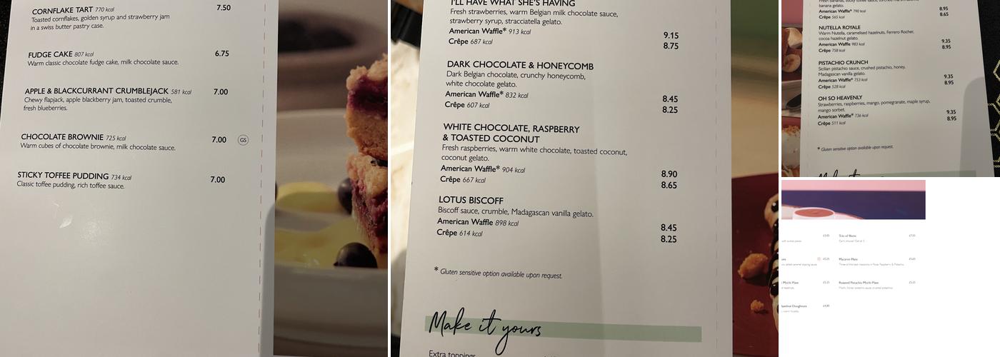 Heavenly Desserts Bath Menu