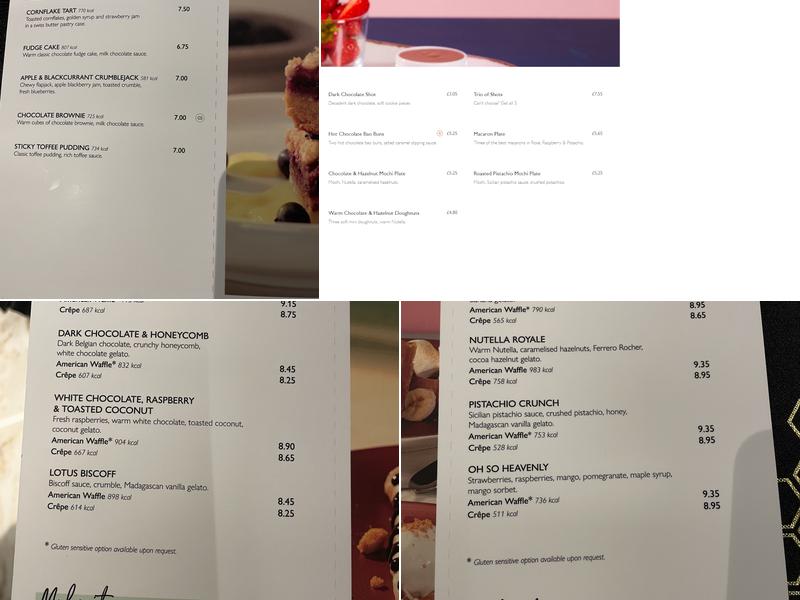 Heavenly Desserts Bath Menu