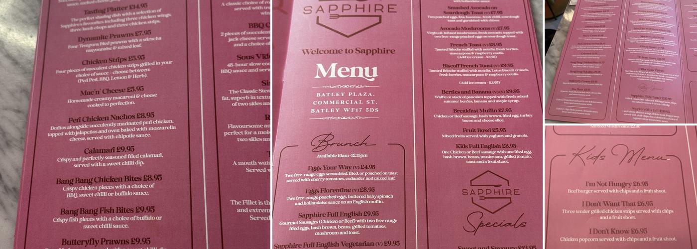 Sapphire Menu