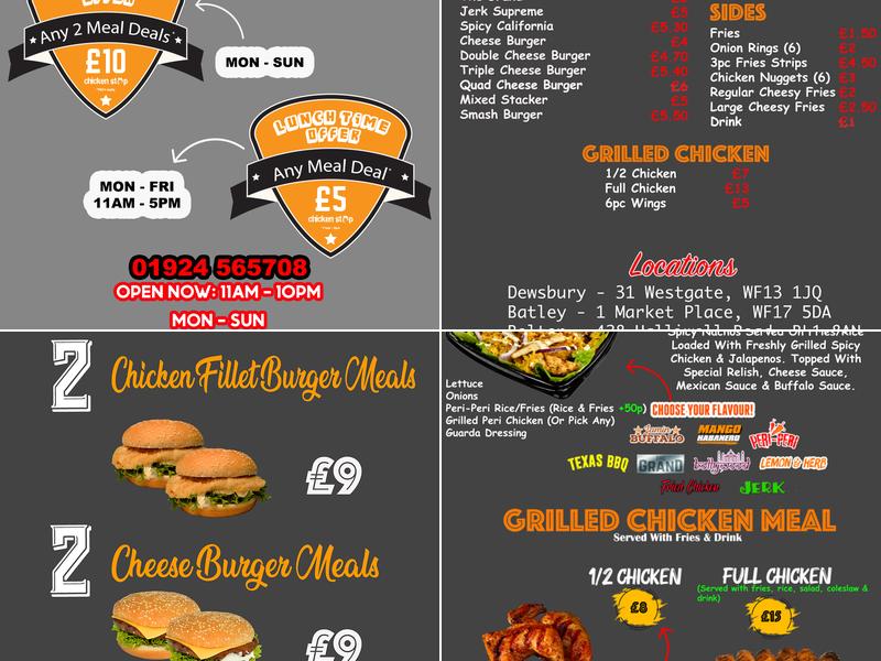 Chicken Stop Batley Menu