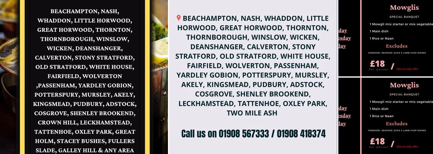 Mowglis @ The Bell Inn - Milton keynes Menu