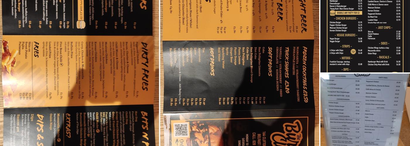 The Burger Club Menu