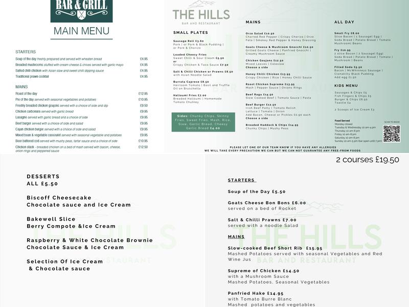 The Clubhouse Bar and Grill Menu