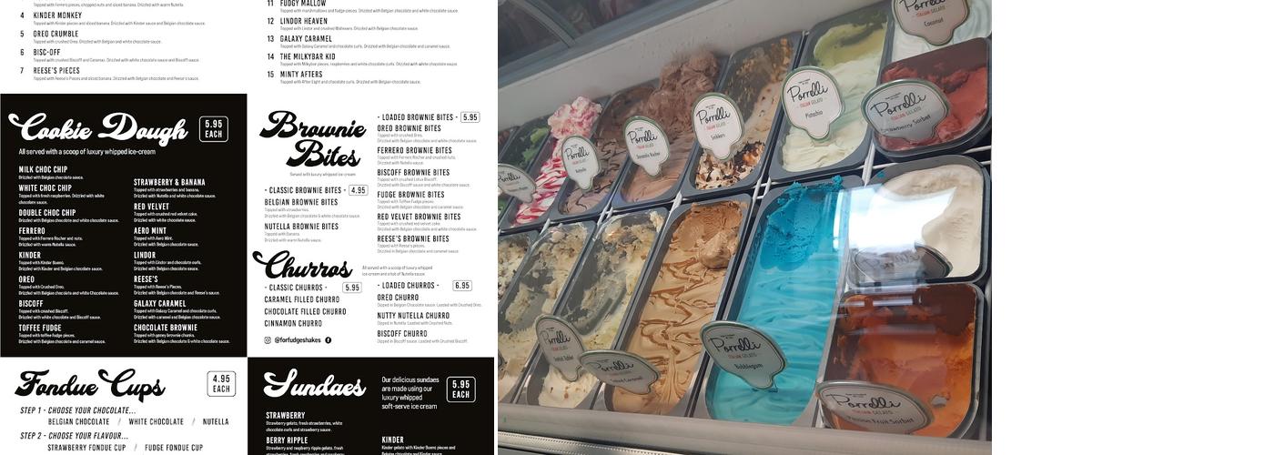 For Fudge Shakes Menu