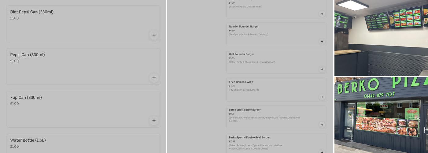 Berko Pizza Menu
