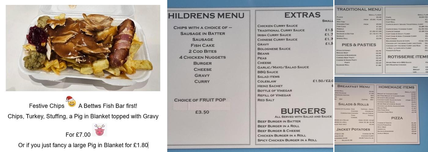 Bettws Fish Bar Menu