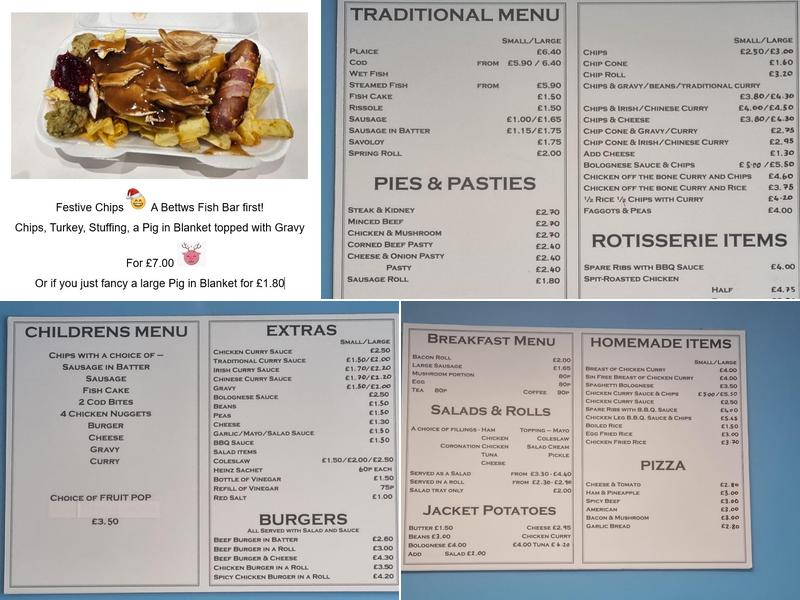 Bettws Fish Bar Menu