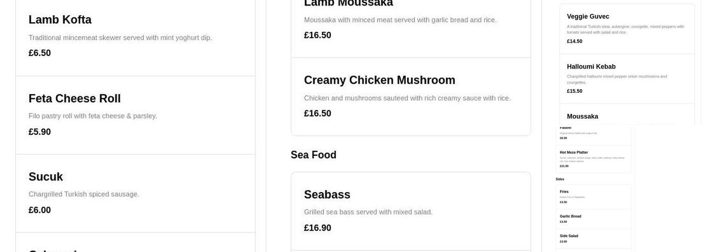 Elite Mediterranean BBQ & Cocktail Bar Menu