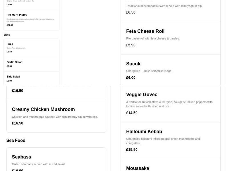 Elite Mediterranean BBQ & Cocktail Bar Menu