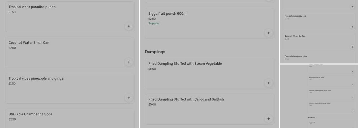 Caribbean Spice Ltd Menu