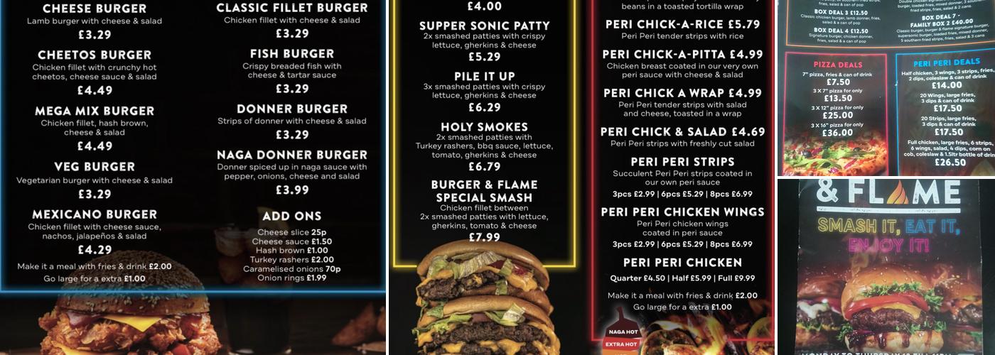 Burger & Flame Menu