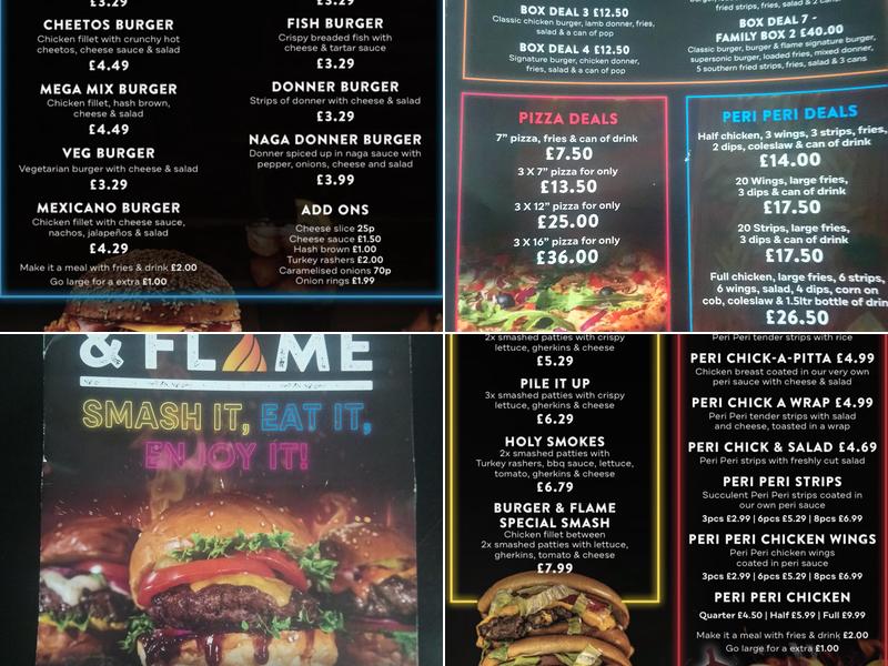 Burger & Flame Menu