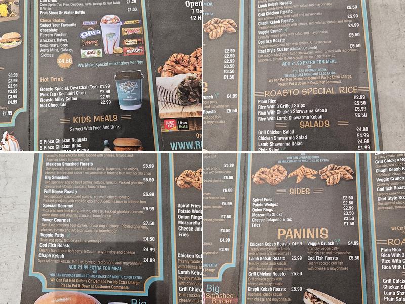 Roasto food lounge Menu