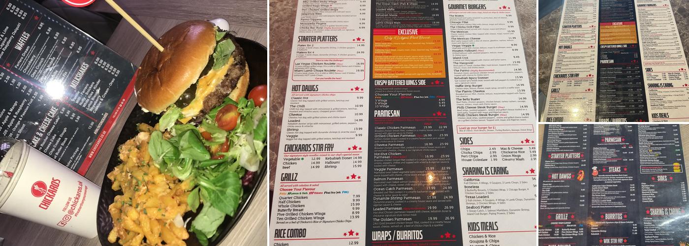 Chickaro's Birmingham Ladypool Road Menu