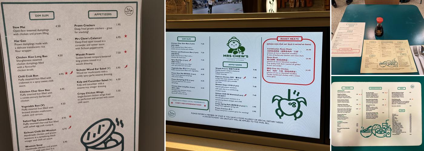 Mrs Chew's Chinese Kitchen Menu