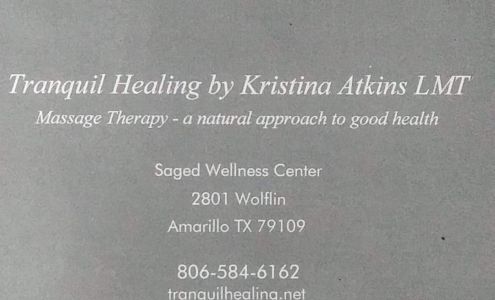 Tranquil Healing by Kristina Atkins LMT 2801 Wolflin Ave, Amarillo Texas 79109